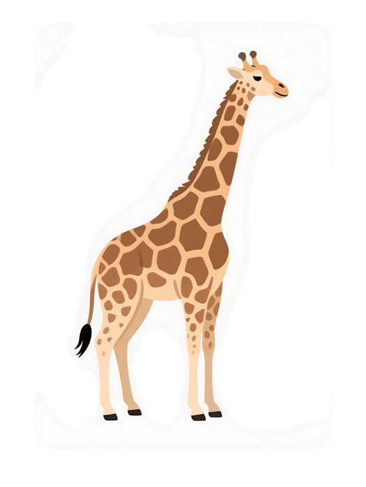 Giraffe illustration of african wildlife animal