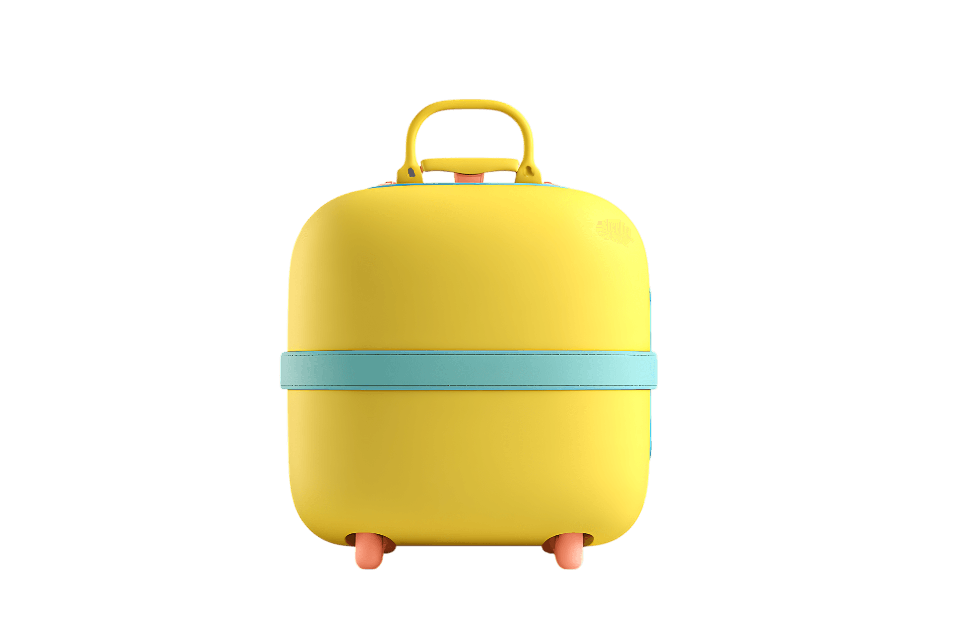 Yellow kids lunchbox with handle and wheels