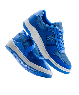 Stylish blue sneakers, ready to wear!