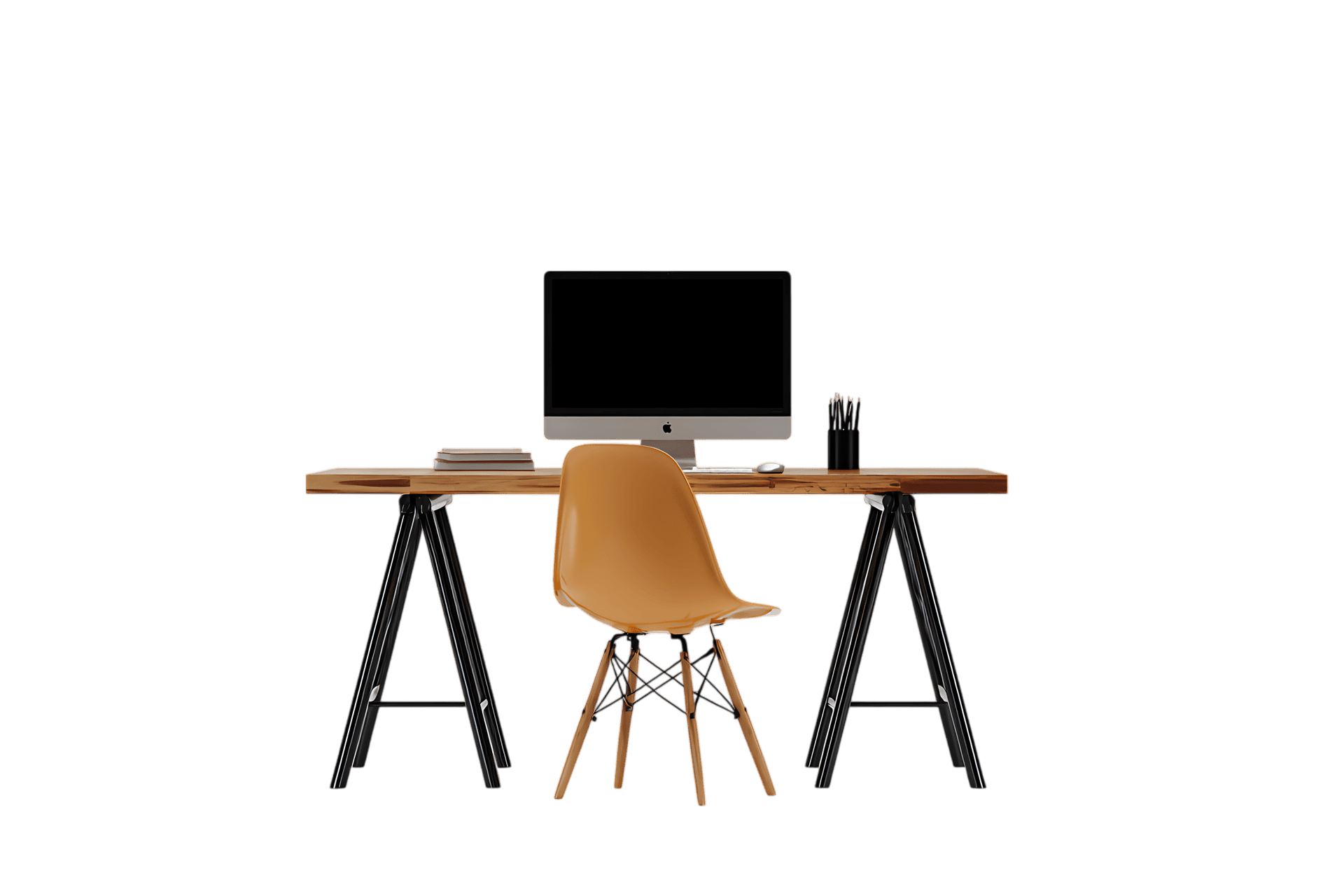 Simple workspace with computer