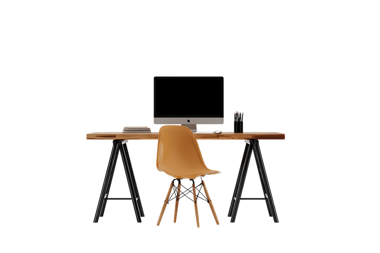 Simple workspace with computer