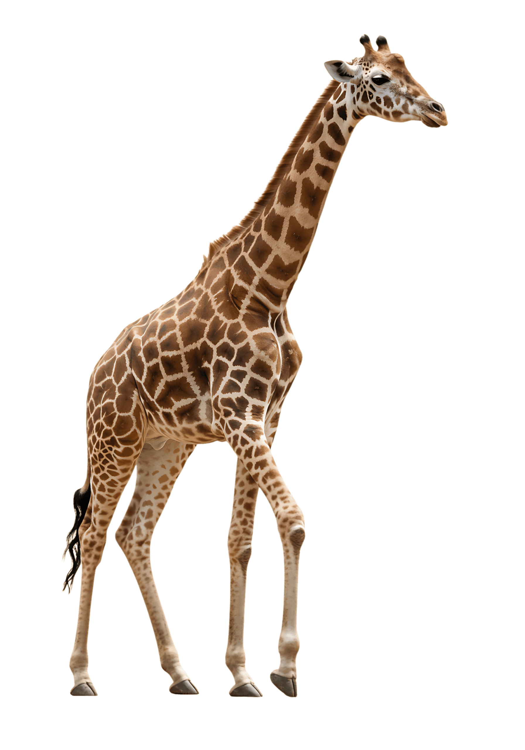 Walking giraffe on transparent background659
