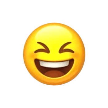 Laughing emoji with open mouth and smiling face