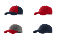 Baseball cap mockup in various colors, perfect for branding and design.