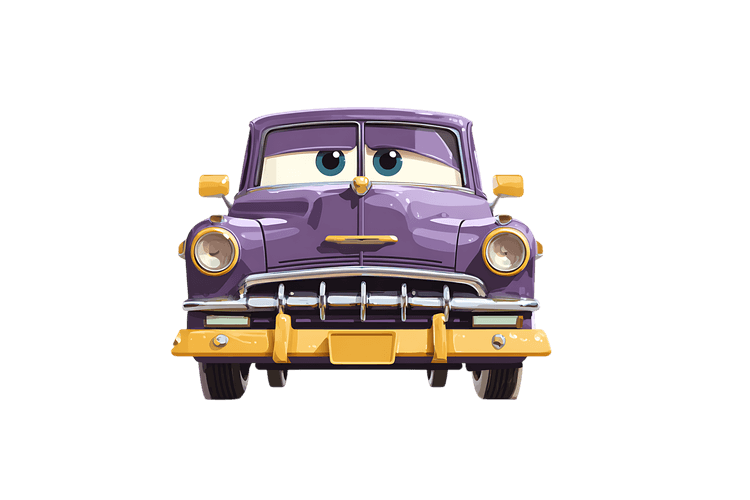 Cartoon purple car illustration