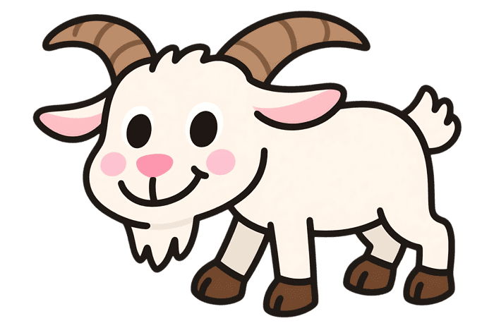 Cartoon goat illustration for kids