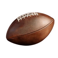 American football ball isolated on black background