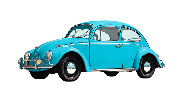 Light blue classic beetle car