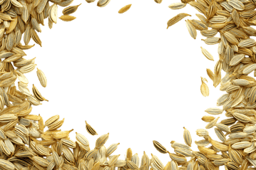 Caraway seeds frame with black background.  Perfect for culinary or spice themes.
