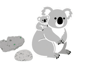 Koala and baby illustration