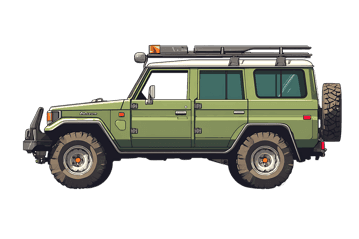 Green four wheel drive suv illustration