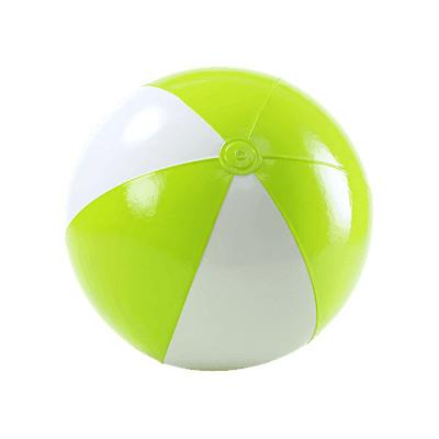 Lime green and white beach ball