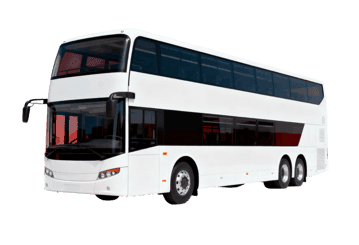 Modern white double decker bus for public transportation