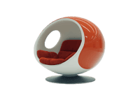 Modern orange and white egg chair