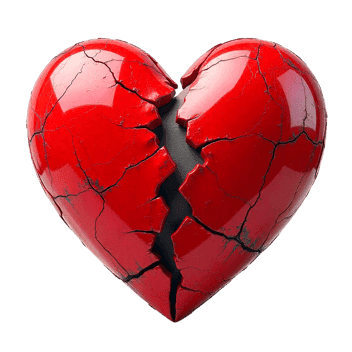 Broken heart symbolizing pain, grief, and heartbreak