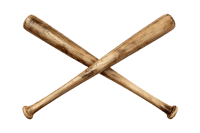 Two crossed baseball bats, sport equipment428.