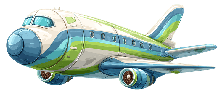 Cartoon airplane illustration for travel and transportation