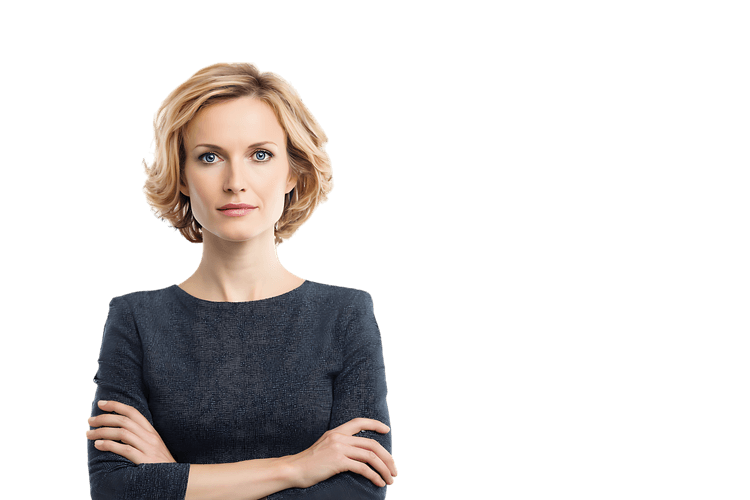 Confident businesswoman with arms crossed485.