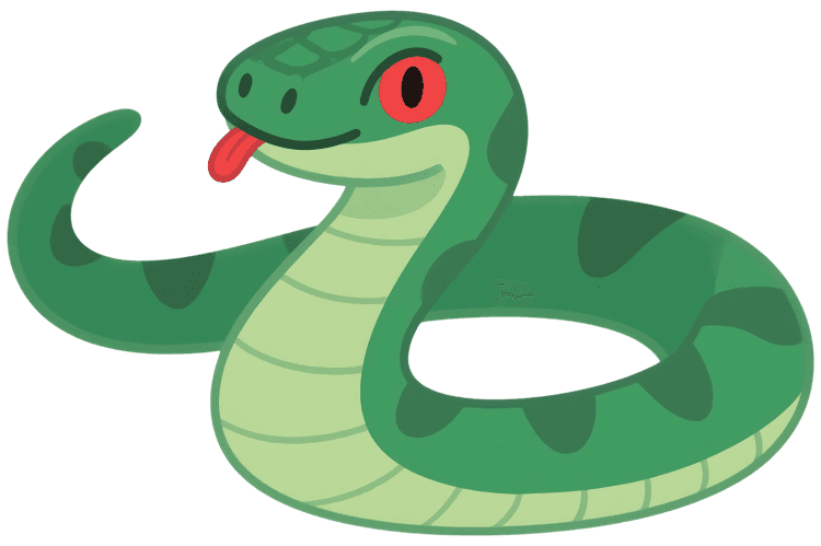 Cartoon green snake illustration