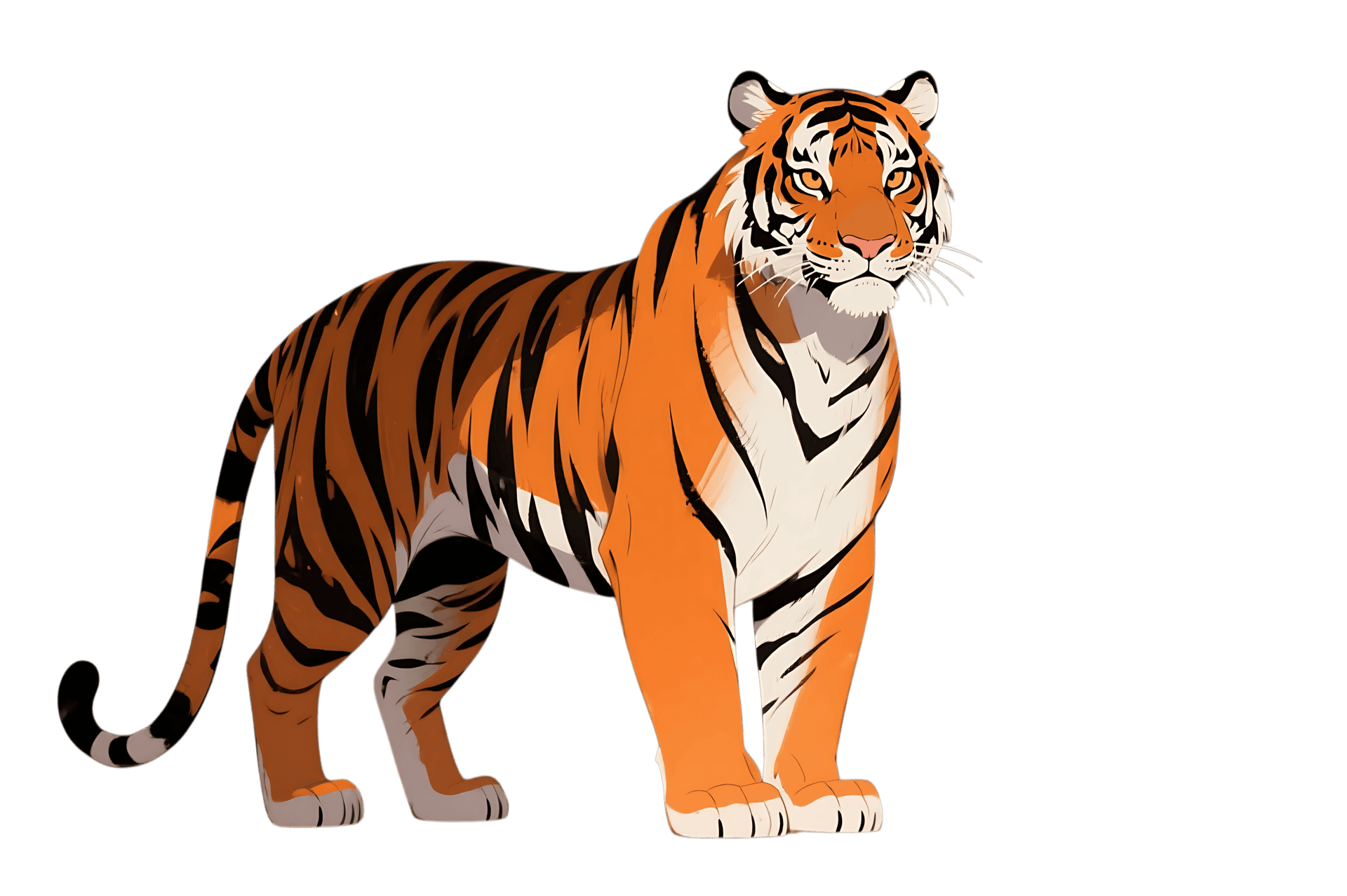 Illustration of a standing tiger
