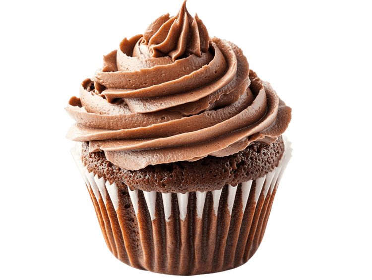 Delicious chocolate cupcake with swirl frosting.