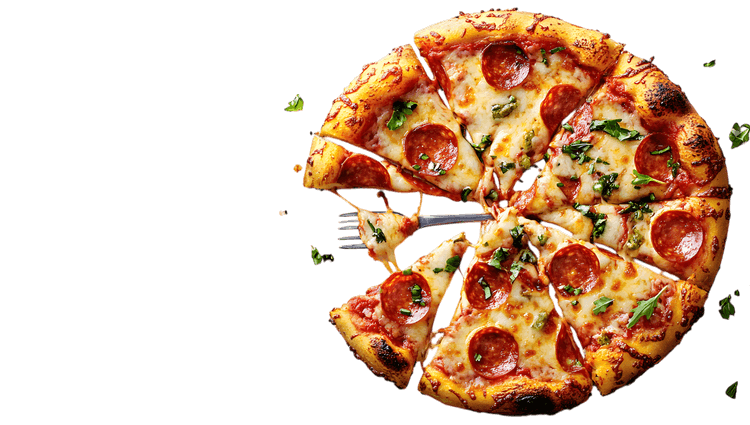 Delicious pepperoni pizza with melted cheese