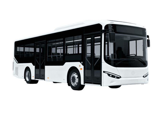 Modern white city bus for public transportation