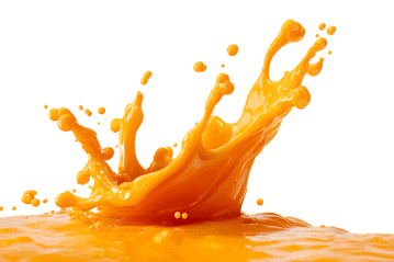 Orange juice splash, vibrant color, fresh drink