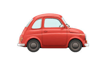 Cute red cartoon car