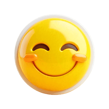 Smiling emoji with rosy cheeks for social media