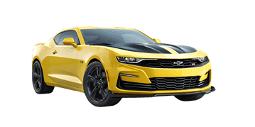 Yellow sports car with black stripes