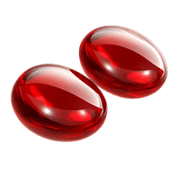 Two red capsules, medicine, supplement, healthcare