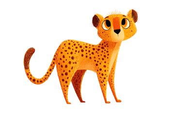 Cute cheetah cub illustration