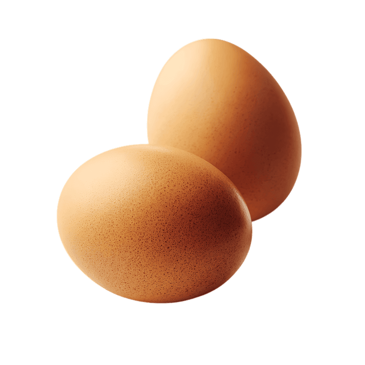 Two brown eggs, close-up shot