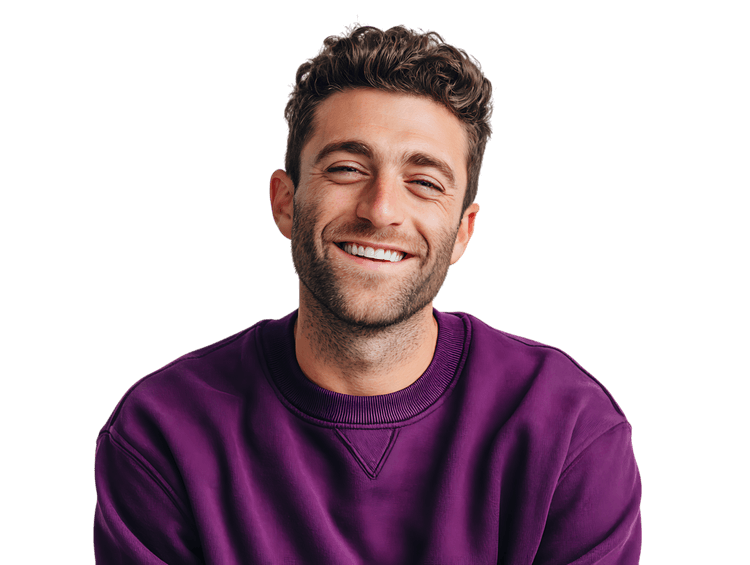 Happy, friendly young man smiling at the camera