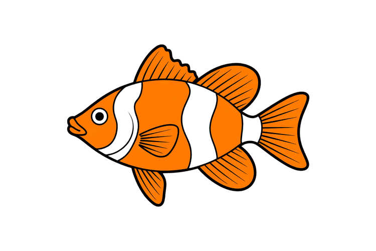 Orange and black striped fish illustration