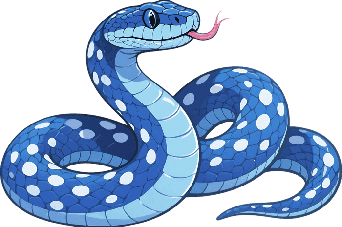 Blue spotted snake illustration