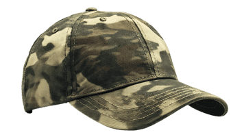 Close up of a stylish camouflage baseball cap.