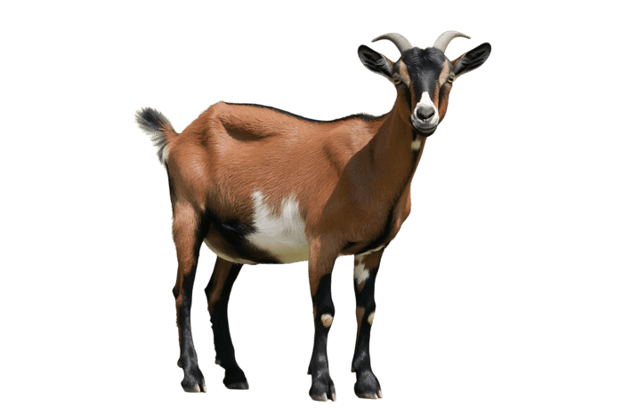 Brown goat standing