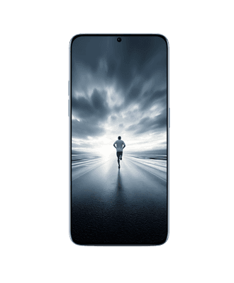 Man running towards the horizon on a smartphone screen586.