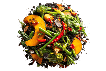 A vibrant mix of roasted vegetables, perfect for a healthy and delicious meal.