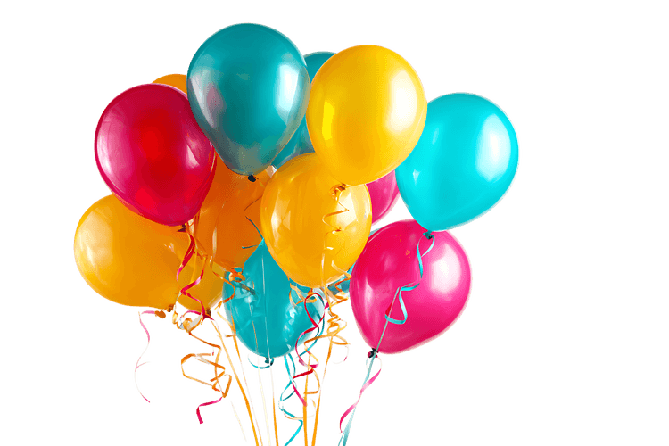 Colorful balloons, a festive bunch!