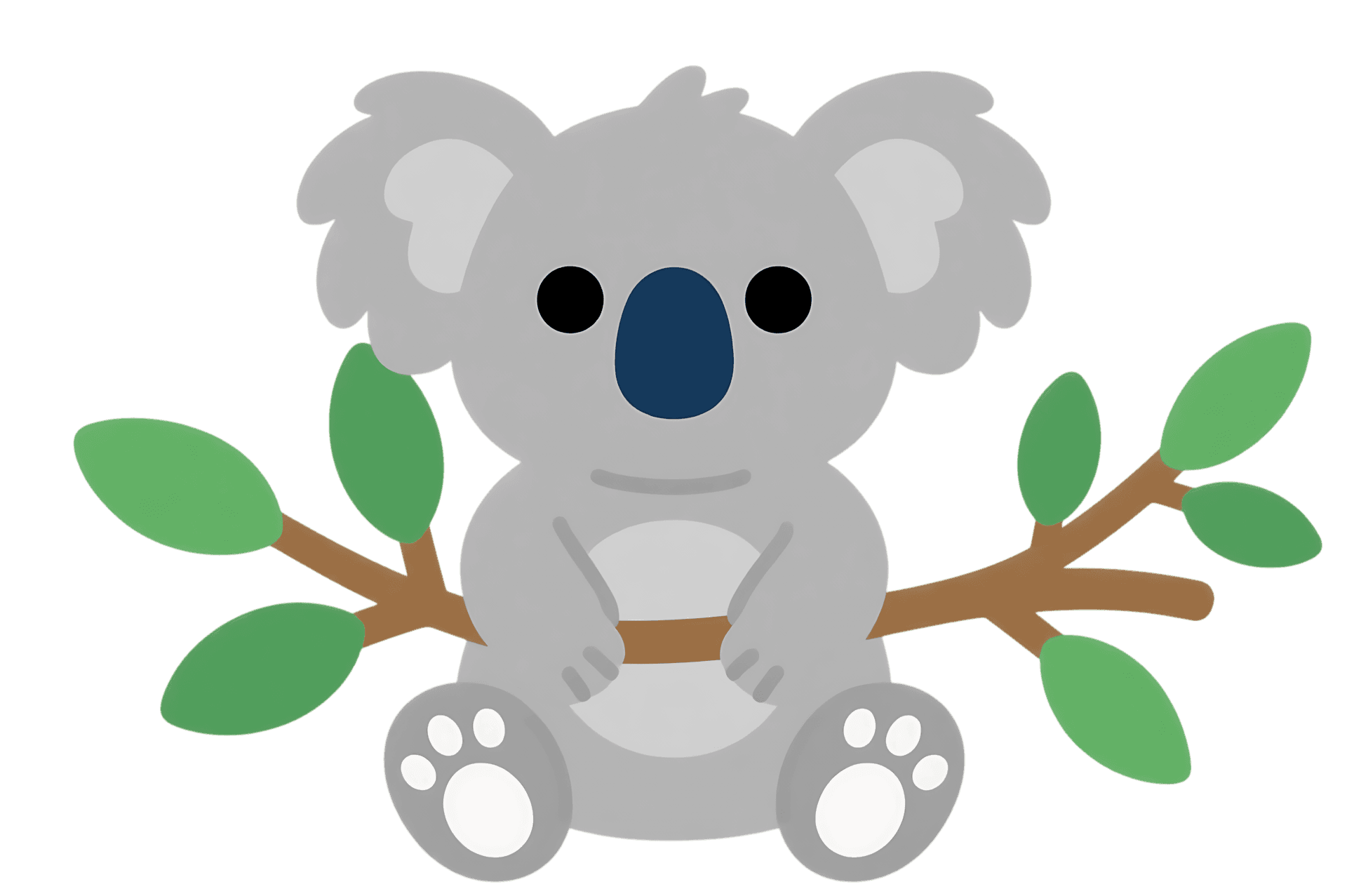 Adorable koala bear on branch, australian wildlife illustration