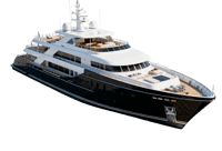 Luxury superyacht on transparent background
