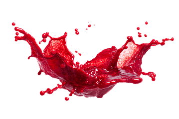 Vibrant splash of red liquid in dynamic motion