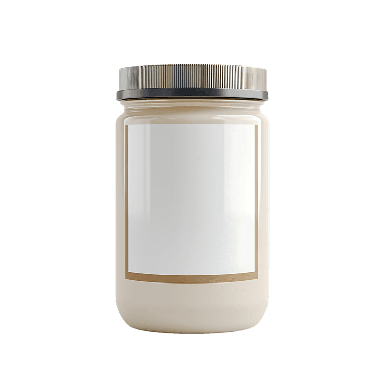 Blank label jar mockup for food product design.