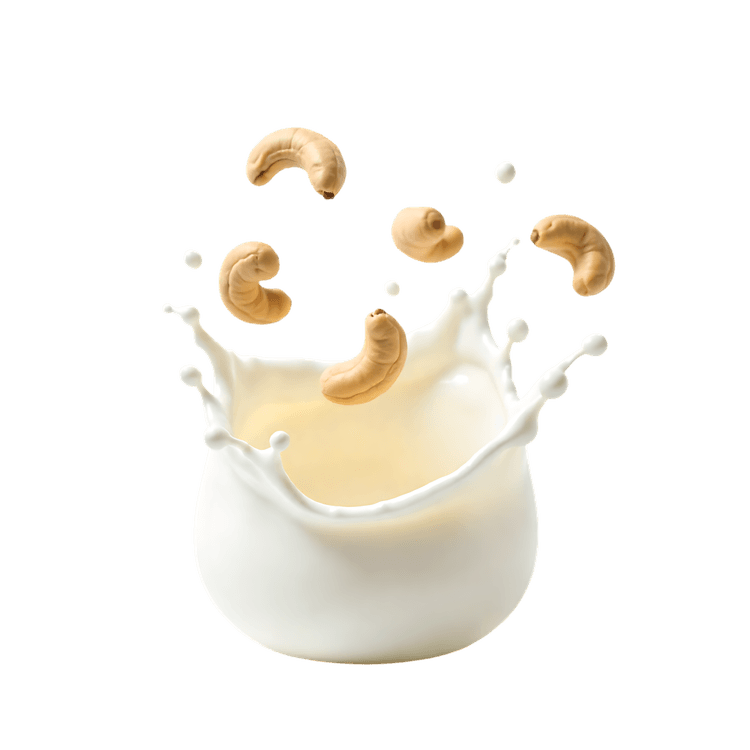 Cashew milk splash, vegan dairy free alternative