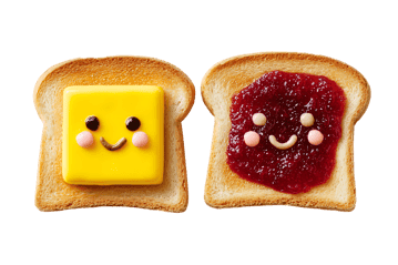 Cute toast with happy faces!
