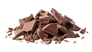 Broken pieces of milk chocolate