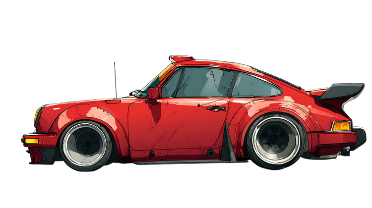 Red sports car illustration